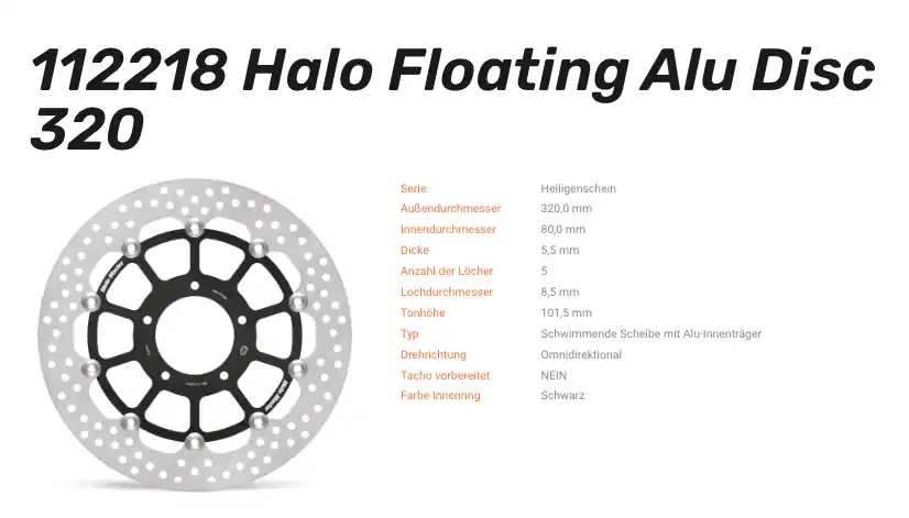 Moto-Master Bremsscheibe Floating-Alu Halo-Serie passend für MV Agusta - 112218 Kostenfreie Lieferung