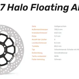 Moto-Master Bremsscheibe Floating-Alu Halo-Serie passend für Ducati - 112267 Beliebt