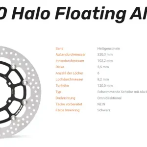Moto-Master Bremsscheibe Floating-Alu Halo-Serie passend für Suzuki - 112290 Expressversand