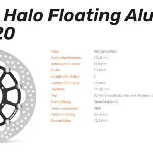 Moto-Master Bremsscheibe Floating-Alu Offset Halo-Serie passend für Honda - 113164 Jetzt Bestellen