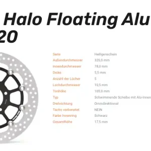 Moto-Master Bremsscheibe Floating-Alu Offset Halo-Serie passend für Triumph - 113181 Nur Für Kurze Zeit