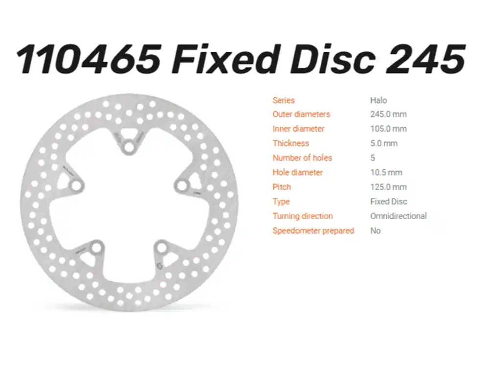 Moto-Master Bremsscheibe Halo hinten passend für Yamaha - 110465 Neue Ware