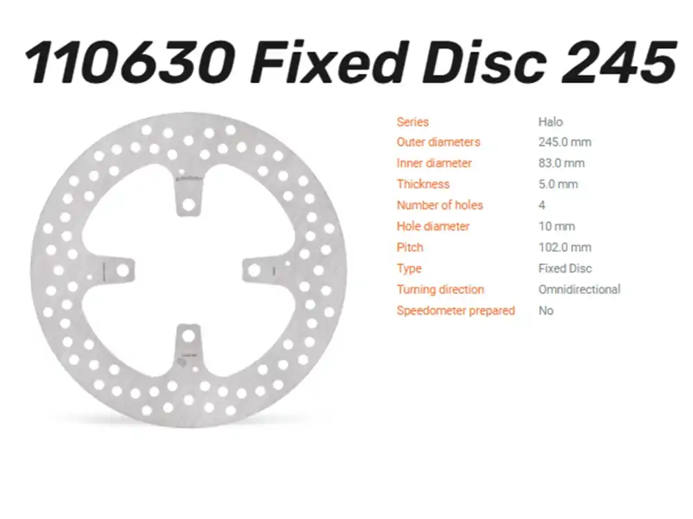 Geprüft Moto-Master Bremsscheibe Halo hinten passend für Ducati - 110630