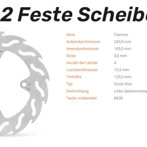 Moto-Master Bremsscheibe Flame vorne passend für Honda - 110402 Must-Have