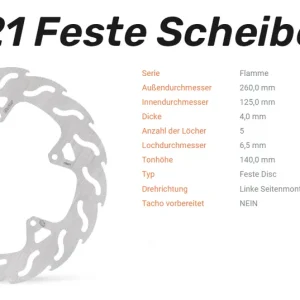 Markenprodukt Moto-Master Bremsscheibe Flame vorne passend für Gilera / Piaggio - 110421