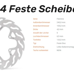 Sichere Zahlung Moto-Master Bremsscheibe Flame vorne passend für Gilera / Piaggio - 110424
