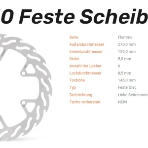 Markenprodukt Moto-Master Bremsscheibe Flame vorne passend für Yamaha - 110550