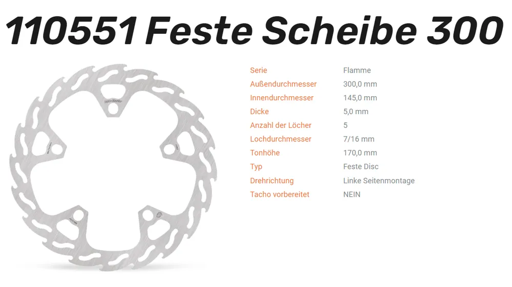 Moto-Master Bremsscheibe Flame vorne passend für Aprilia - 110551 Preiswert