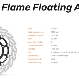 Moto-Master Bremsscheibe Floating-Alu Offset Halo-Serie passend für Yamaha - 112043 Bestseller
