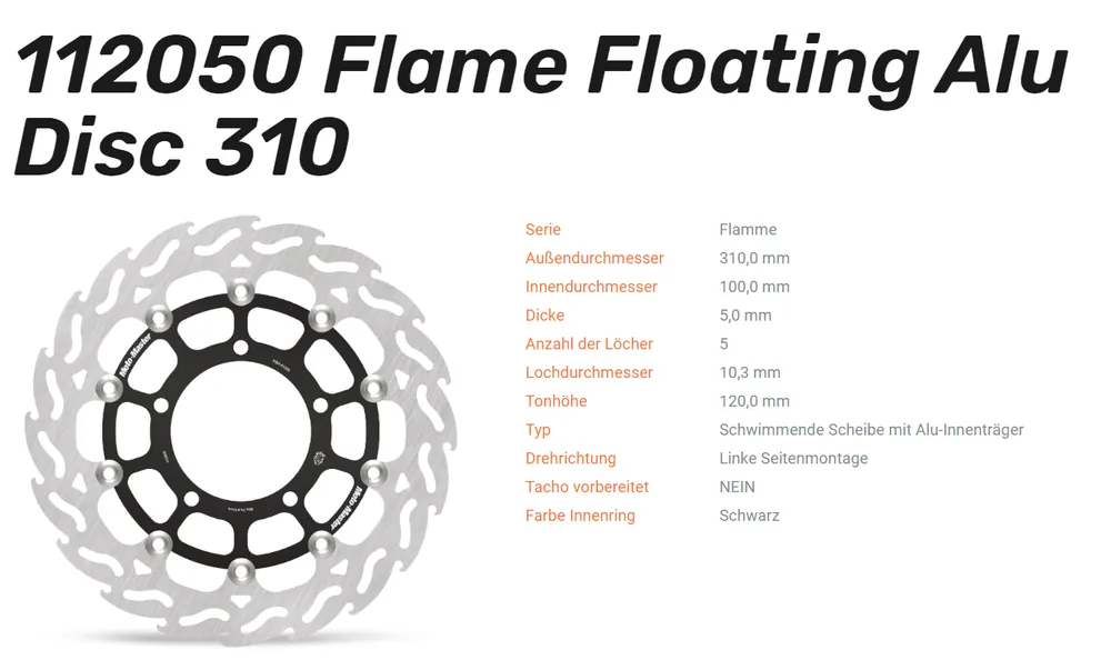 Highlight Moto-Master Bremsscheibe Floating-Alu Offset Halo-Serie passend für Suzuki - 112050