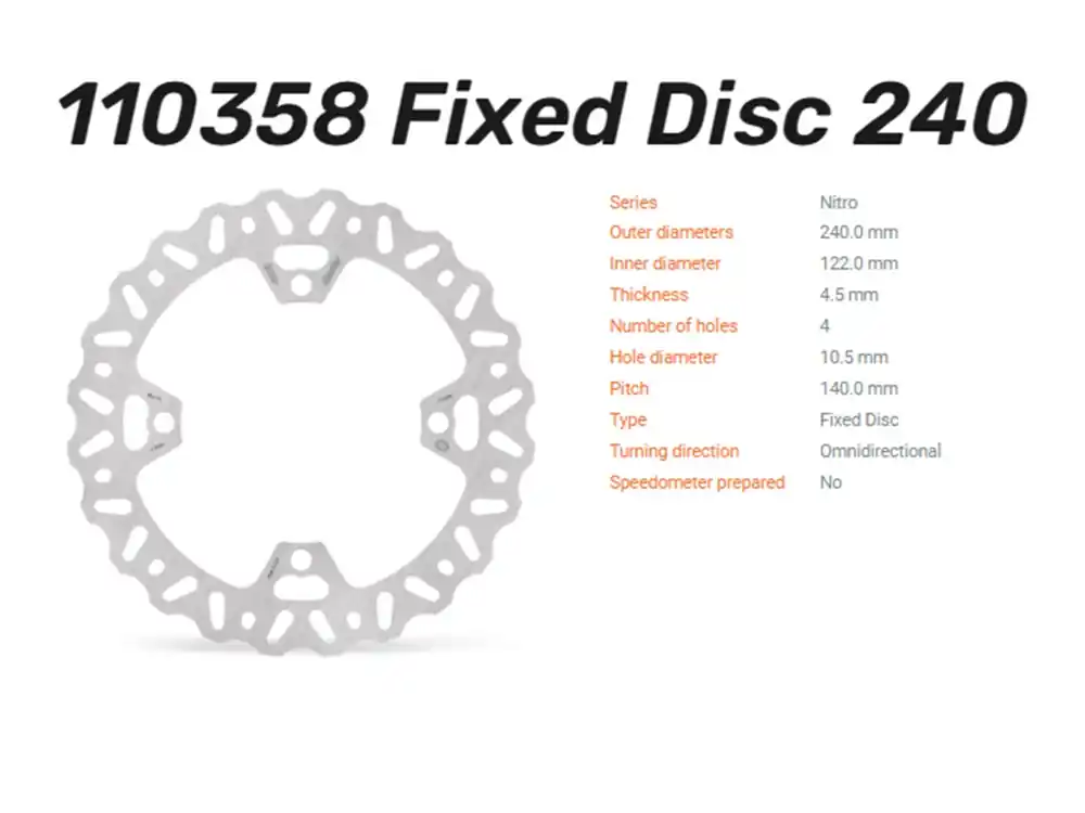 Moto-Master Bremsscheibe Nitro hinten passend für Suzuki RM-Z 250 / 450 / RMX 450 - 110358 Schneller Versand