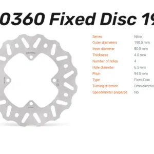 Markenware Moto-Master Bremsscheibe Nitro hinten passend für Honda CR 80 / 85 / CRF 150 - 110360