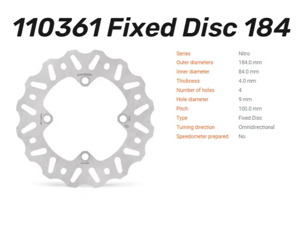 Finale Aktion Moto-Master Bremsscheibe Nitro hinten passend für Kawasaki KX 85 / 100 / 112 - 110361