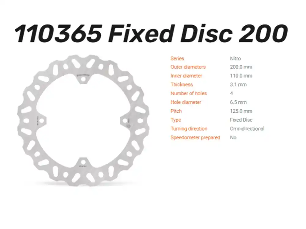 Begrenztes Angebot Moto-Master Bremsscheibe Nitro hinten passend für KTM SX 85 / 105 - 110365