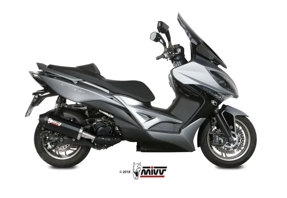 MIVV Oval Edelstahl Schwarz Auspuff passend für KYMCO XCITING 400 ab 2013 Preis Gesenkt