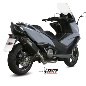 Markenware MIVV Speed Edge Komplettanlage Edelstahl Schwarz passend für Kymco AK 550 2017–