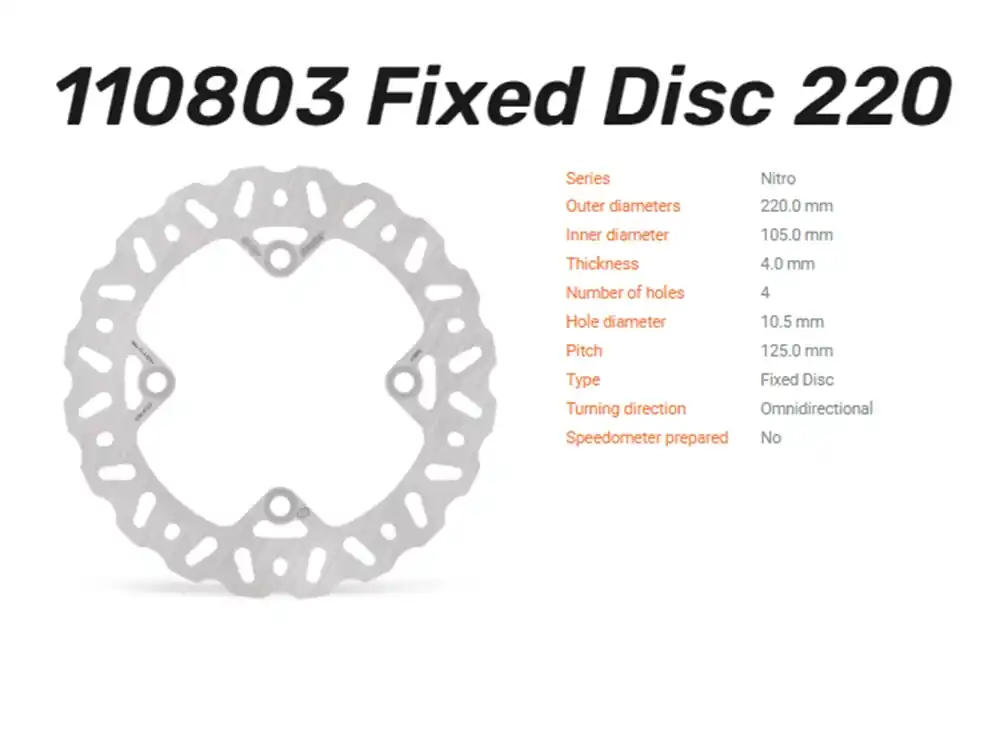 Preisknaller Moto-Master Bremsscheibe Nitro hinten passend für Honda / Kawasaki / Suzuki - 110803