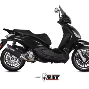 MIVV Mover Edelstahl Schwarz Auspuffanlage passend für Piaggio Beverly 300 (2010–2020) Billig