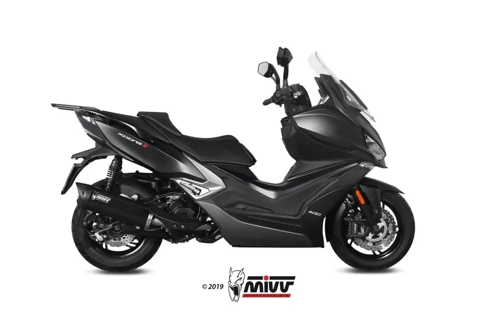 MIVV MOVER Edelstahl Schwarz mit Kat passend für KYMCO XCITING 400i S 2019-2020 Wochenendangebot