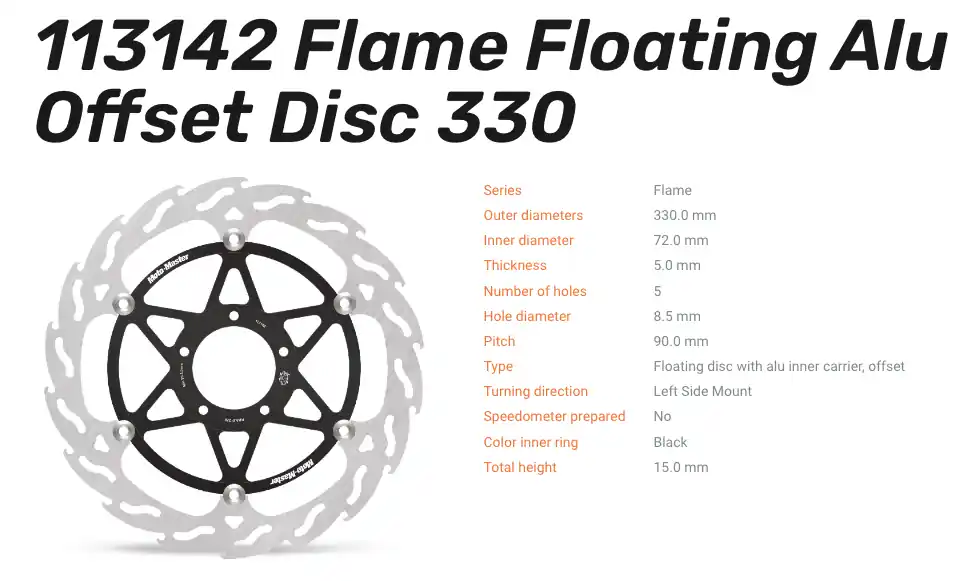 Moto-Master Bremsscheibe Floating-Alu Offset Halo-Serie passend für Ducati - 113142 Top-Seller