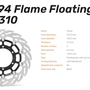 Kostenfreie Lieferung Moto-Master Bremsscheibe Floating-Alu Flame-Racing-Serie passend für Suzuki - 112094