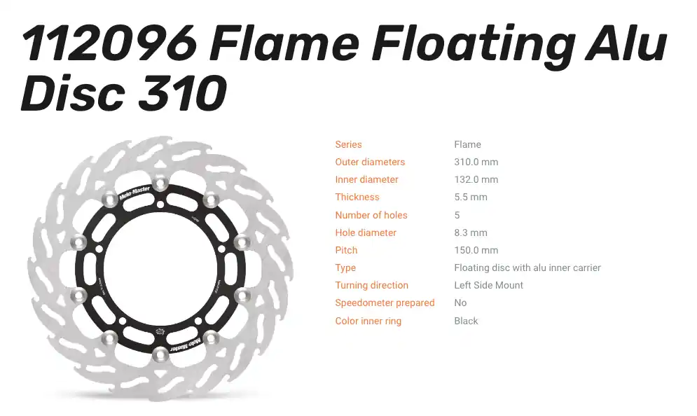 Preisknaller Moto-Master Bremsscheibe Floating-Alu Flame-Racing-Serie passend für Yamaha - 112096