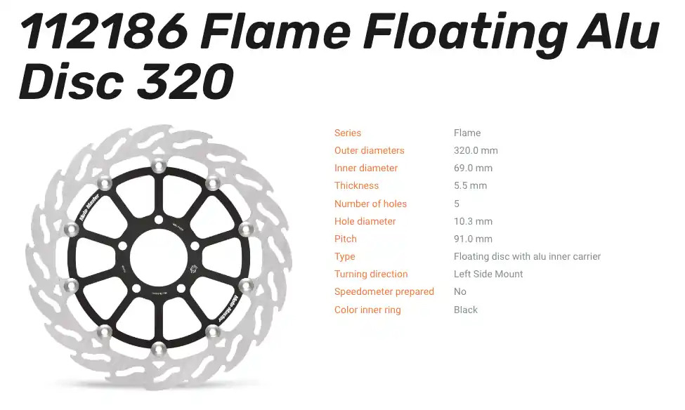 Moto-Master Bremsscheibe Floating-Alu Flame-Racing-Serie passend für Suzuki - 112186 Solange Der Vorrat Reicht