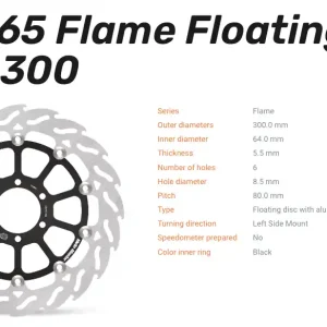 Moto-Master Bremsscheibe Floating-Alu Flame-Racing-Serie passend für Ducati - 112265 Zertifiziert