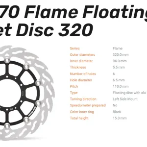 Moto-Master Bremsscheibe Floating-Alu Flame-Racing-Serie passend für Honda - 113070 Finale Aktion