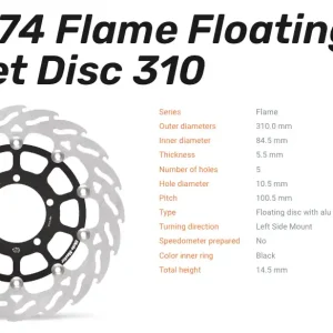 Moto-Master Bremsscheibe Floating-Alu Flame-Racing-Serie passend für Triumph - 113074 Kostenloser Versand