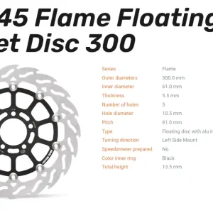 Begrenztes Angebot Moto-Master Bremsscheibe Floating-Alu Offset Racing-Serie Flame passend für Kawasaki - 113145