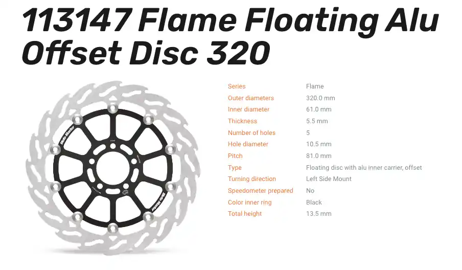 Moto-Master Bremsscheibe Floating-Alu Offset Racing-Serie Flame passend für Kawasaki - 113147 Angebot