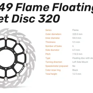 Markenprodukt Moto-Master Bremsscheibe Floating-Alu Offset Racing-Serie Flame passend für Honda - 113149