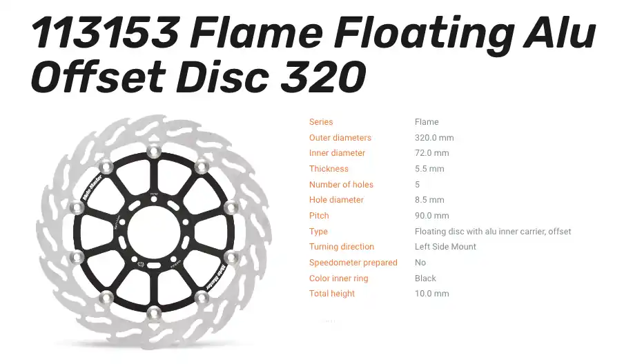 Moto-Master Bremsscheibe Floating-Alu Offset Racing-Serie Flame passend für Ducati - 113153 Schneller Versand