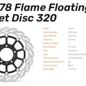 Kostenfreie Lieferung Moto-Master Bremsscheibe Floating-Alu Offset Racing-Serie Flame passend für Triumph - 113178