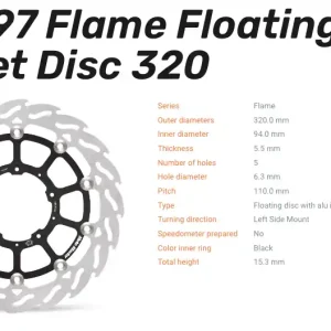 Moto-Master Bremsscheibe Floating-Alu Offset Racing-Serie Flame passend für Honda - 113197 Ausverkauf