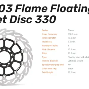 Moto-Master Bremsscheibe Floating-Alu Offset Racing-Serie Flame passend für Kawasaki - 113203 Preis Gesenkt