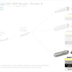 Arrow Race-Tech Endschalldämpfer Aluminium Schwarz passend für Suzuki GSX 650 FA / GSX 1250 FA Aktuell