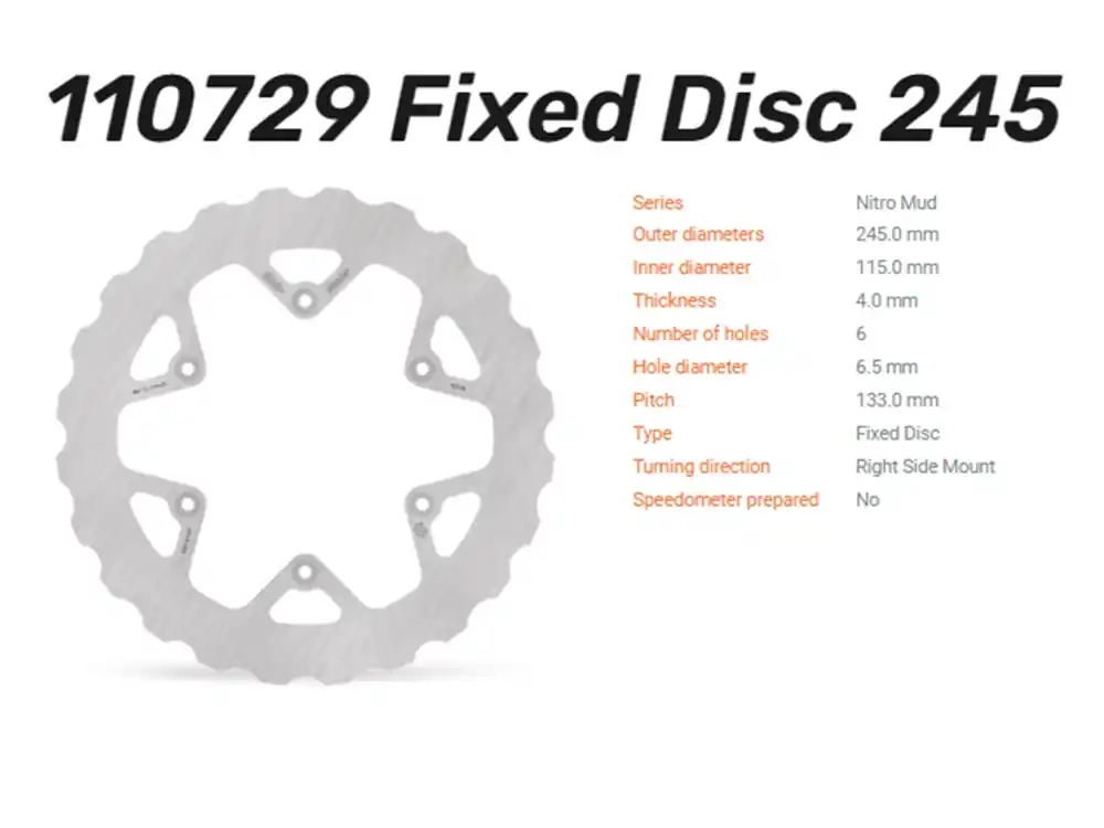 Moto-Master Bremsscheibe Nitro Mud hinten passend für Fantic / Yamaha - 110729 Sichere Zahlung