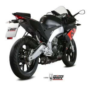 MIVV Delta Race Endschalldämpfer Edelstahl Schwarz passend für Aprilia RS 125 17-23 Kostenloser Rückversand