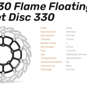 Top-Angebot Moto-Master Bremsscheibe Floating-Alu Offset Racing-Serie Flame passend für Honda - 113230