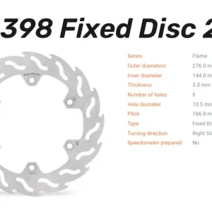 Moto-Master Bremsscheibe Flame vorne passend für Honda - 110398 Zertifiziert