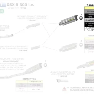 Arrow Thunder Endschalldämpfer Aluminium Schwarz passend für Suzuki GSX-R 600/750 Letzte Chance
