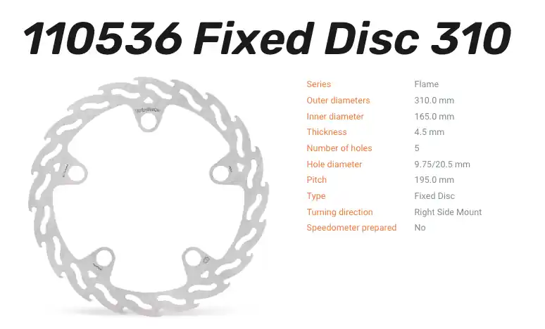 Moto-Master Bremsscheibe Flame vorne passend für Honda - 110536 Direkt Vom Hersteller