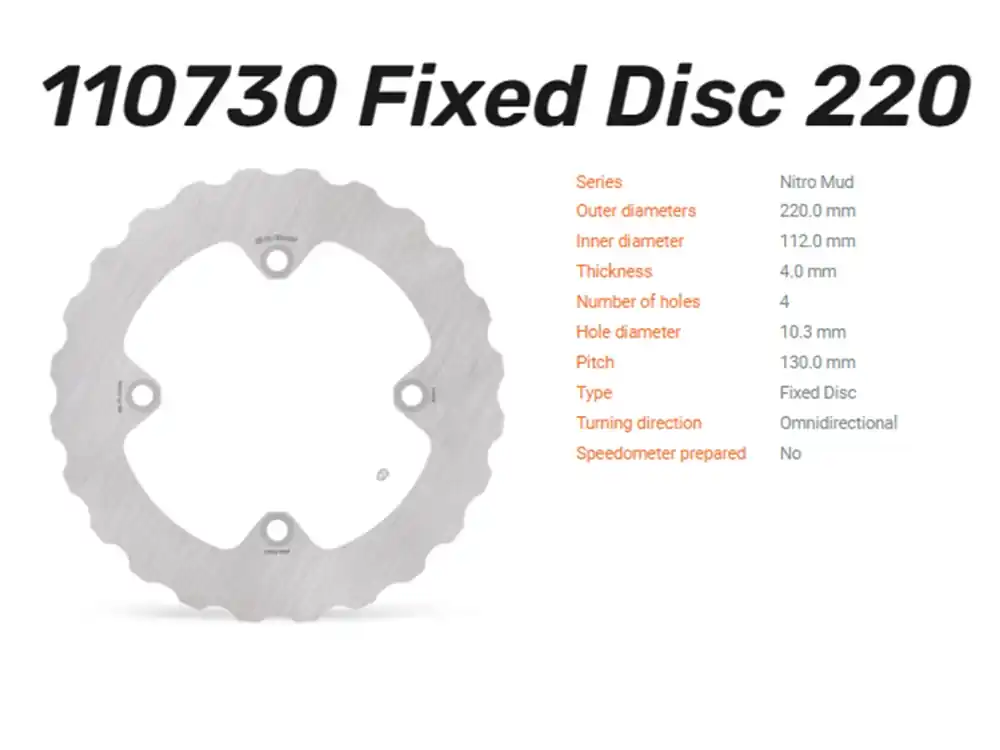 Must-Have Moto-Master Bremsscheibe Nito Mud hinten passend für Husqvarna / Sherco / SWM - 110730