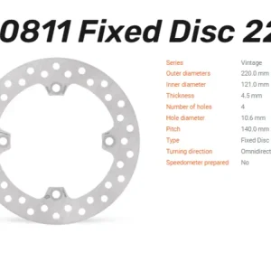 Moto-Master Bremsscheibe Vintage hinten passend für Honda CR 125 / 250 / 500 - 110811 Neu