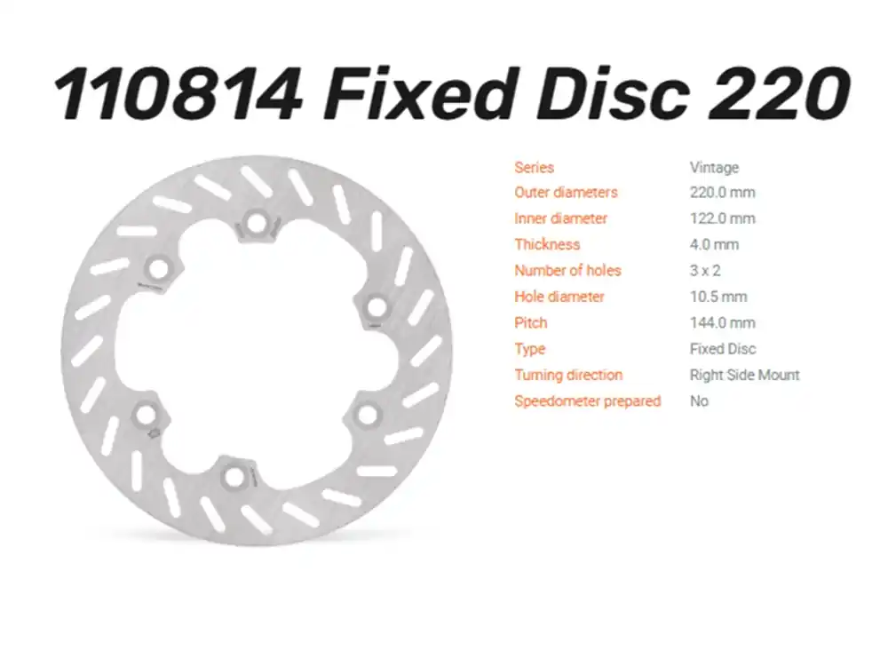 Nur Heute Moto-Master Bremsscheibe Vintage hinten passend für Honda CR 125 / 250 / 500 - 110814