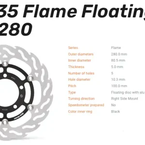 Super-Preis Moto-Master Bremsscheibe Flame Floating Alu-Disc vorne passend für Kawasaki - 112035