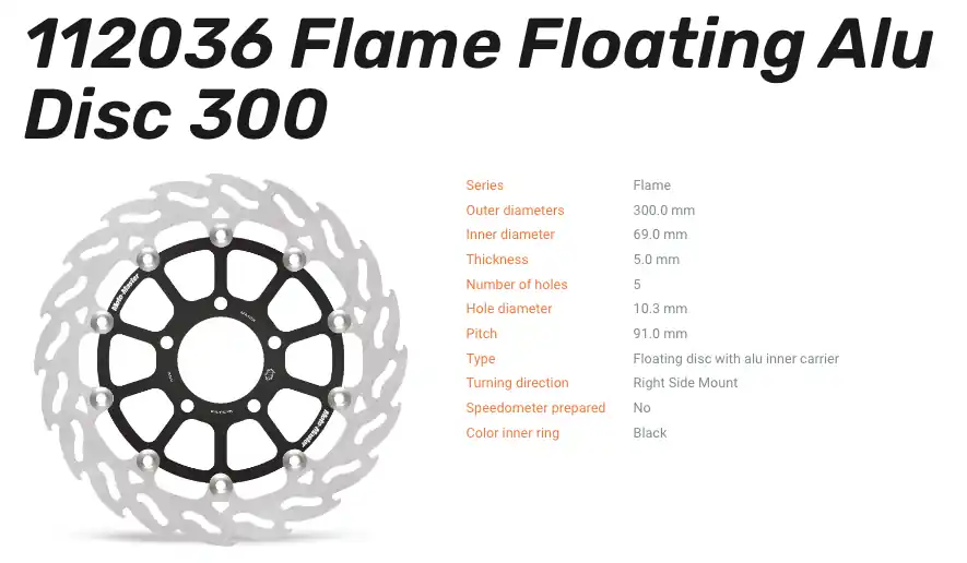 Preisreduziert Moto-Master Bremsscheibe Flame Floating Alu-Disc vorne passend für Suzuki - 112036