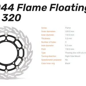 Moto-Master Bremsscheibe Flame Floating Alu-Disc vorne passend für Yamaha - 112044 Neu Im Sortiment